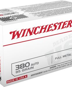 Winchester USA White Box Brass .380 Ammo 100-Rounds 95-Grain FMJ