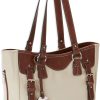 Bulldog Medium Tote Purse with Holster Sand with Stone Trim