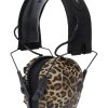 Walkers Game Ear Razor Slim Electronic Ear Muffs Leopard Print 23dB NRR